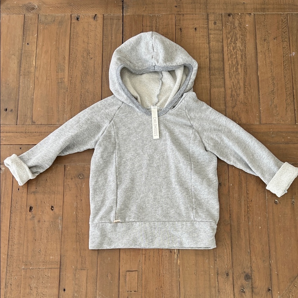 Childhoods gray roll cuff hoodie sweatshirt size 2T unisex pullover